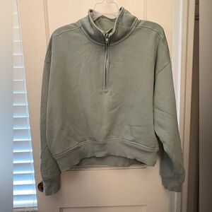 Women's Half-Zip Sweatshirt - Sage Green